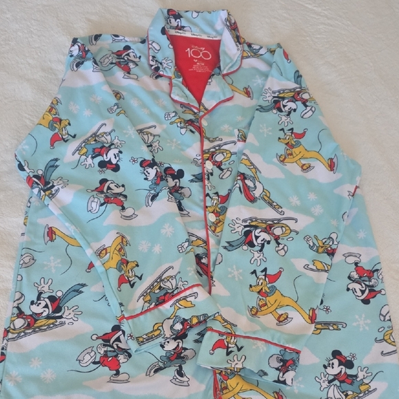 Disney Other - Disney Kids Pajama Set - Light Blue with Cartoon Characters